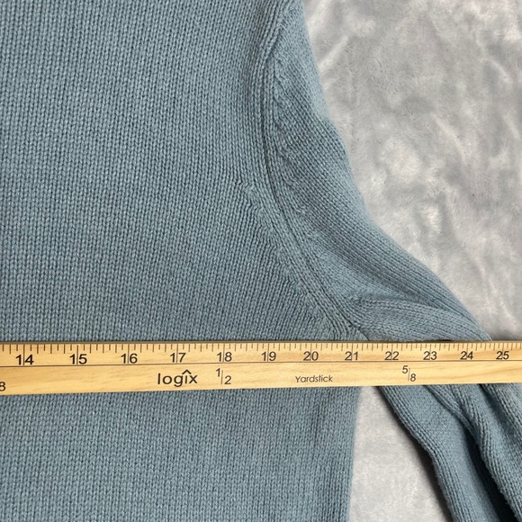 J. Jill Sweater Womens M Blue Button Back Cotton Camel Hair‎ Blend Knit Classic - Picture 6 of 8